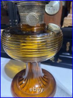Amber Aladdin B-82 Beehive Oil Lamp Model B Burner No. 6 Gen