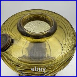 Amber Crystal Model B Aladdin Oil Lamp Washinton Drape Stem