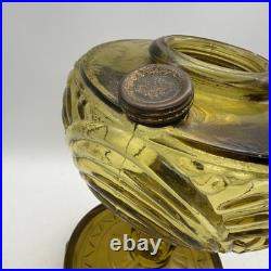 Amber Crystal Model B Aladdin Oil Lamp Washinton Drape Stem