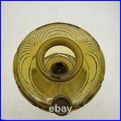 Amber Crystal Model B Aladdin Oil Lamp Washinton Drape Stem
