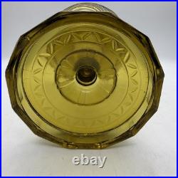 Amber Crystal Model B Aladdin Oil Lamp Washinton Drape Stem