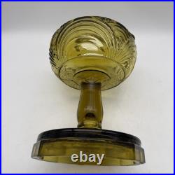 Amber Crystal Model B Aladdin Oil Lamp Washinton Drape Stem
