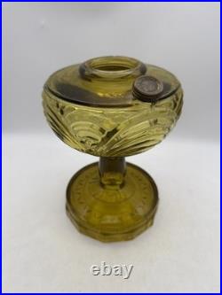 Amber Crystal Model B Aladdin Oil Lamp Washinton Drape Stem