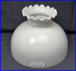 Antique 10 Fitter Crimp Top Rayo Lamp Shade White Opal Milk Glass Aladdin B&H