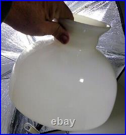 Antique 10 Fitter Flat Top Rayo Lamp Shade White Opal Milk Glass Aladdin B&H