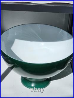Antique 12 Kerosene Oil Emerald Green Cased Glass Parlor Lantern Shade