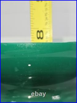 Antique 12 Kerosene Oil Emerald Green Cased Glass Parlor Lantern Shade