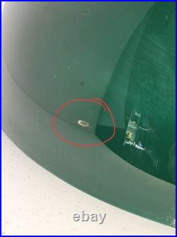 Antique 12 Kerosene Oil Emerald Green Cased Glass Parlor Lantern Shade