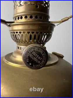 Antique 1907 Aladdin Style Fellboelin Brass Kerosene Lamps D. R. G. M Drip with Shade
