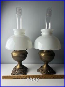 Antique 1907 Aladdin Style Fellboelin Brass Kerosene Lamps D. R. G. M Drip with Shade