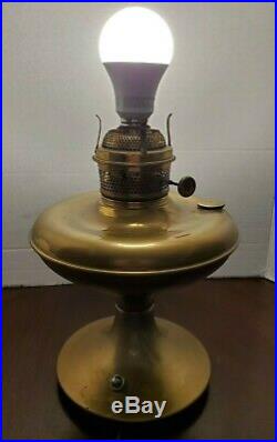 Antique 1911-12 Aladdin Model 3 Style Brass Kerosene Electrified Parlor Lamp