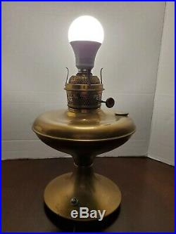 Antique 1911-12 Aladdin Model 3 Style Brass Kerosene Electrified Parlor Lamp
