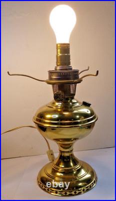 Antique 1915-1916 ALADDIN Model No 6 BRASS Oil Lamp ELECTRIFIED Works