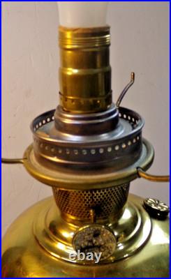 Antique 1915-1916 ALADDIN Model No 6 BRASS Oil Lamp ELECTRIFIED Works