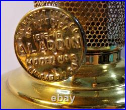 Antique 1915-1916 ALADDIN Model No 6 BRASS Oil Lamp ELECTRIFIED Works