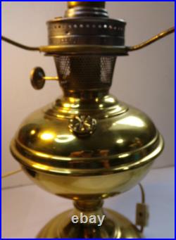 Antique 1915-1916 ALADDIN Model No 6 BRASS Oil Lamp ELECTRIFIED Works