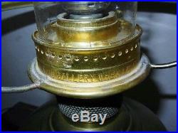 Antique 1915 Aladdin Kerosene Oil Lamp #6 Glass Heelless Chimney 9 Panel Shade