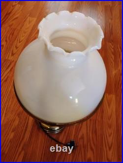 Antique 1915 Aladdin Kerosene Oil Lamp #6 Milk Glass Ruffle Top Shade