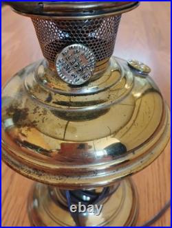Antique 1915 Aladdin Kerosene Oil Lamp #6 Milk Glass Ruffle Top Shade
