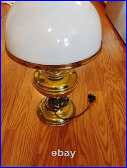 Antique 1915 Aladdin Kerosene Oil Lamp #6 Milk Glass Ruffle Top Shade