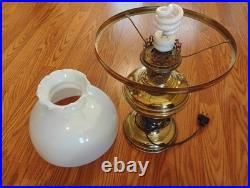 Antique 1915 Aladdin Kerosene Oil Lamp #6 Milk Glass Ruffle Top Shade