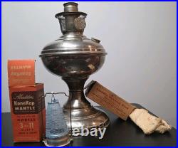 Antique 1915 Aladdin Model 6 Nickel Kerosene Lamp Chicago Mesh Basket Upgrade
