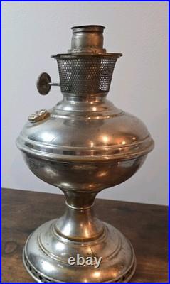 Antique 1915 Aladdin Model 6 Nickel Kerosene Lamp Chicago Mesh Basket Upgrade
