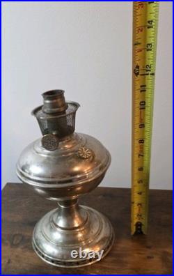 Antique 1915 Aladdin Model 6 Nickel Kerosene Lamp Chicago Mesh Basket Upgrade