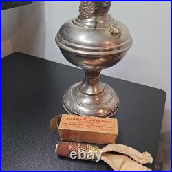 Antique 1915 Aladdin Model 6 Nickel Kerosene Lamp Chicago Mesh Basket Upgrade