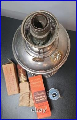 Antique 1915 Aladdin Model 6 Nickel Kerosene Lamp Chicago Mesh Basket Upgrade