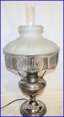Antique 1920 ALADDIN No 9 Kerosene Table Lamp + ORIGINAL 501 Shade Electrified