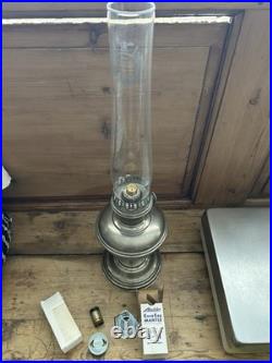 Antique 1920s Aladdin Model 11 Kerosene Lamp Nickel Plated Brass With Burner