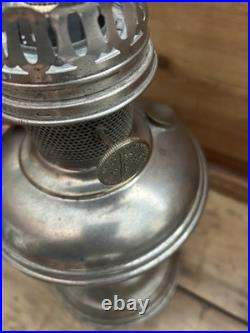 Antique 1920s Aladdin Model 11 Kerosene Lamp Nickel Plated Brass With Burner
