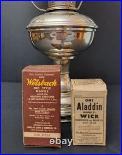 Antique 1922-1928 Aladdin Model 11 Lamp Shade, Chimney, Mantle & Wick