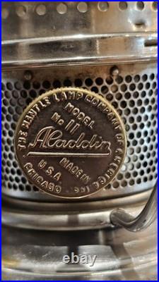 Antique 1922-1928 Aladdin Model 11 Lamp W Shade & Chimney Stunning
