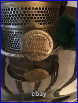 Antique 1928-30's AladdinOil ModelB Silver Finish/ Wall Mount Extra Parts/Read