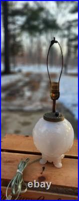 Antique 1930s Aladdin Table Lamp with Glass Base & Finial Dual Lights