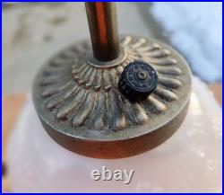 Antique 1930s Aladdin Table Lamp with Glass Base & Finial Dual Lights