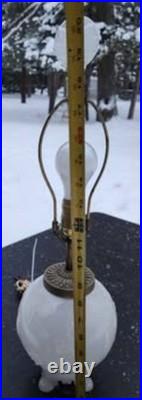 Antique 1930s Aladdin Table Lamp with Glass Base & Finial Dual Lights