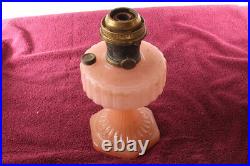 Antique 1930s Pink Rose Corinthian Moonstone Aladdin Kerosene Lamp & Model B Bur