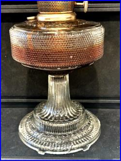 Antique 1933 Aladdin Colonial Hobnail Oil Lamp With Original Chimney (3d)