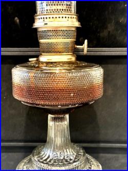 Antique 1933 Aladdin Colonial Hobnail Oil Lamp With Original Chimney (3d)