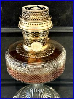 Antique 1933 Aladdin Colonial Hobnail Oil Lamp With Original Chimney (3d)