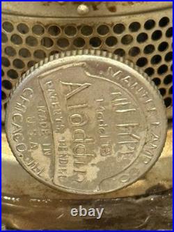Antique 1933 Aladdin Colonial Hobnail Oil Lamp With Original Chimney (3d)