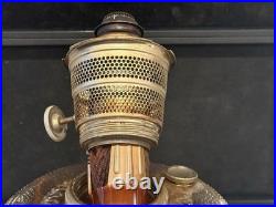 Antique 1933 Aladdin Colonial Hobnail Oil Lamp With Original Chimney (3d)