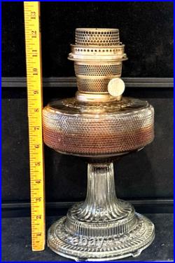 Antique 1933 Aladdin Colonial Hobnail Oil Lamp With Original Chimney (3d)