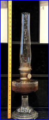 Antique 1933 Aladdin Colonial Hobnail Oil Lamp With Original Chimney (3d)