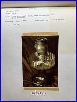 Antique 1936 Aladdin B-106 Corinthian Clear Over Amber Oil Lamp