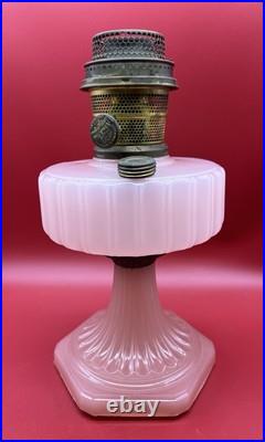Antique 1936 Aladdin Corinthian Model B-116 Rose Moonstone Oil Lamp