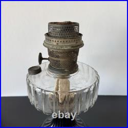 Antique 1936 Aladdin Oil Lamp Corinthian B-104 Black Glass Foot Clear Font 13